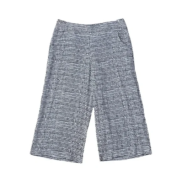 Habitat Black and White Polka Dot Wide Leg Cropped Pants Pull On EUC - Picture 2 of 9